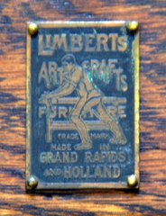 Original rare brass tag used on Limbert's Yellowstone Park spindle chairs.